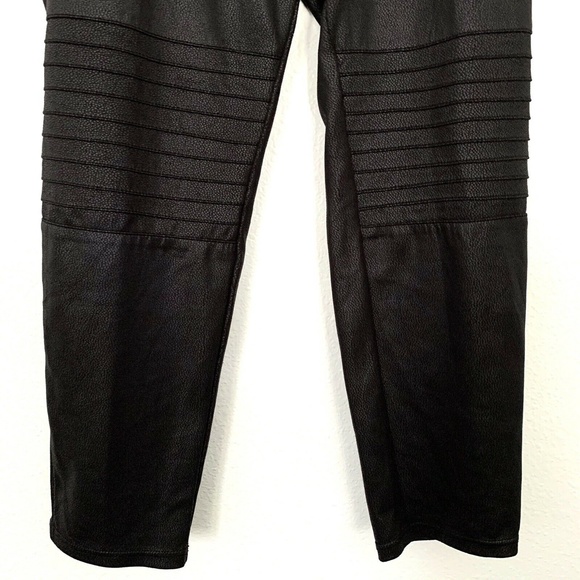 A.N.A. Black Faux Leather Moto Leggings - Picture 5 of 8